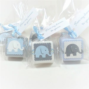 Mini Elephant baby shower soap favors for boy or girl image 1