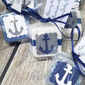 Mini nautical baby shower under the sea favor,  personalized soap anchors away