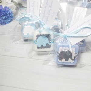 Mini Elephant baby shower soap favors for boy or girl image 2