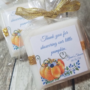 Rustic Fall baby shower soap favors little pumpkin baby shower favors