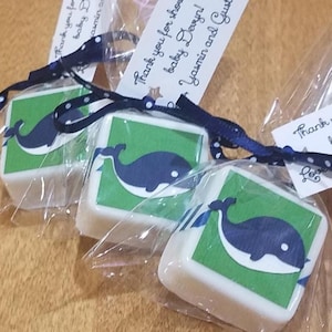 Whale baby shower mini Soap Favors, Nautical Party, Ocean Themed Personalized Thank You Gift for guests