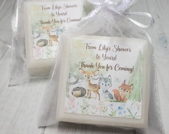 Woodland Baby Shower Soap Favors – Woodland Animal Baby Shower Favors, Forest Theme Soaps