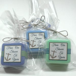 36 nautical baby shower favors, parting favor gift for guests made from soap