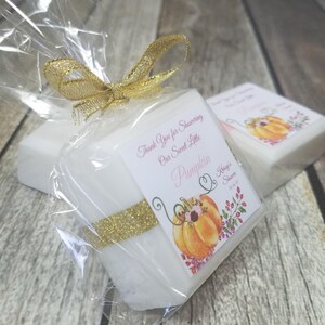 Rustic Fall baby shower soap favors little pumpkin baby shower favors image 5