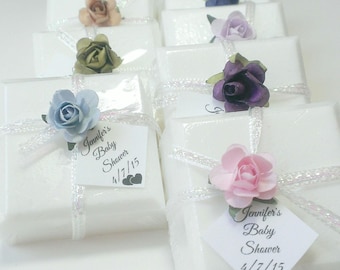 Shea Butter Soap Favors: Bridal or Baby Shower, Handmade Roses (Set of 16)