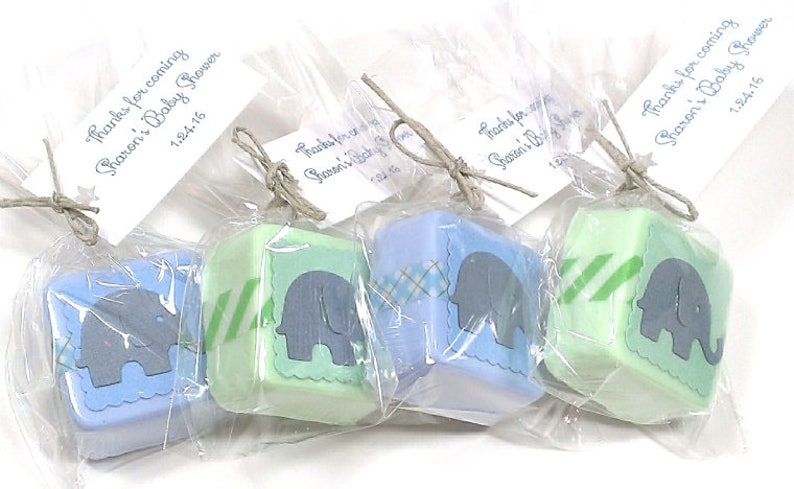 Mini Elephant baby shower soap favors for boy or girl image 4