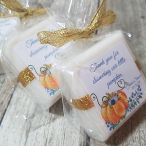 Rustic Fall baby shower soap favors little pumpkin baby shower favors image 3