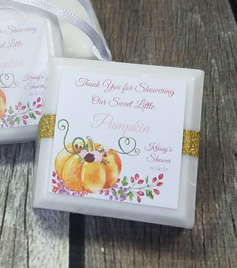 Rustic Fall baby shower soap favors little pumpkin baby shower favors image 6