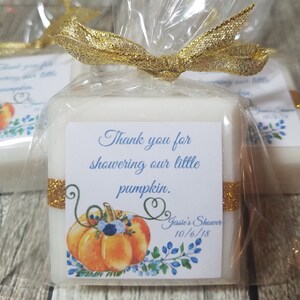 Rustic Fall baby shower soap favors little pumpkin baby shower favors image 4