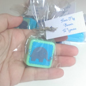 Mini Elephant baby shower soap favors for boy or girl image 9
