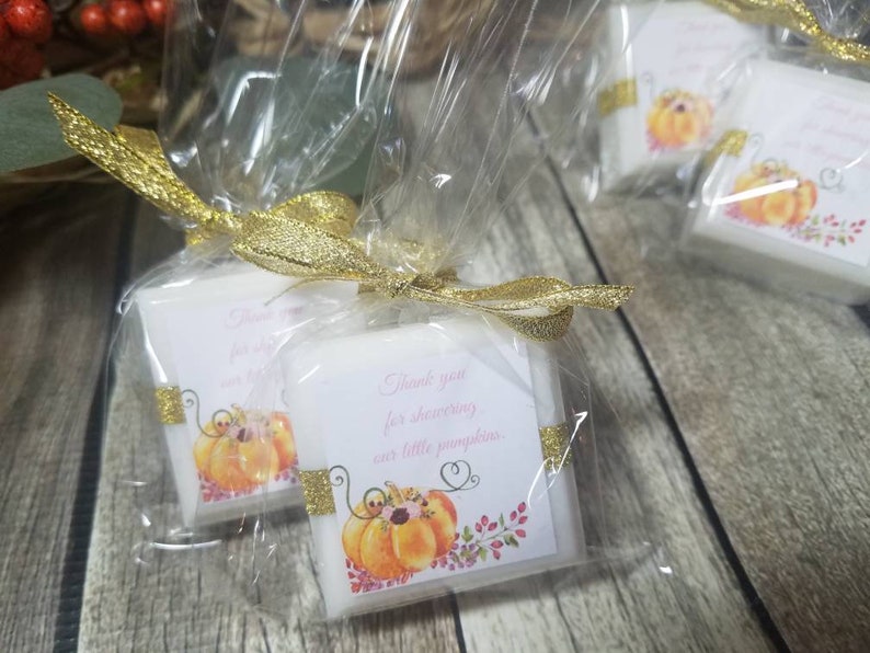 Rustic Fall baby shower soap favors little pumpkin baby shower favors image 7