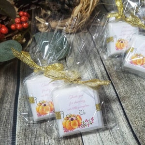 Rustic Fall baby shower soap favors little pumpkin baby shower favors Pink and gold