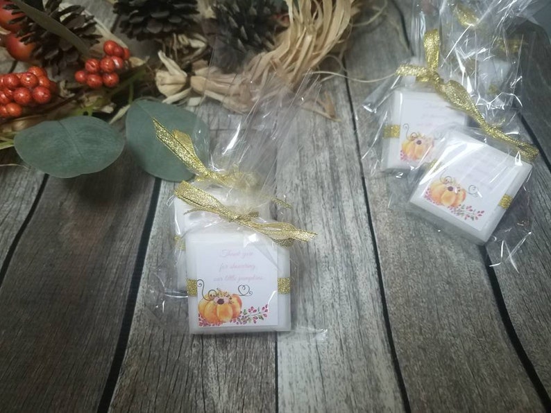 Rustic Fall baby shower soap favors little pumpkin baby shower favors image 8