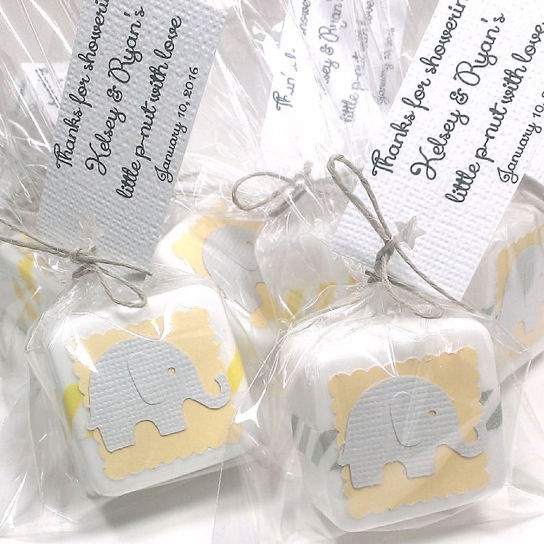 Mini Elephant baby shower soap favors for boy or girl image 5