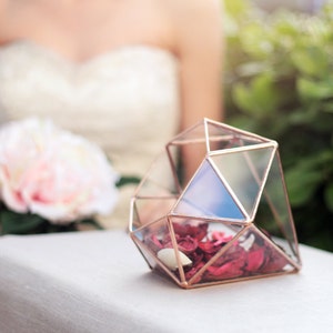 Glass Wedding Centerpiece, Sweetheart Table Decor, Geometric Terrarium, Diamond Terrarium, Wedding Decor Copper