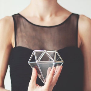 Stained Glass Diamond Ring Box | Wedding Ring Box | Proposal Ring Box | Ring Bearer Box | Geometric Ring Box | Engagement Ring Box