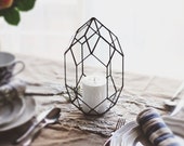 Glass Geometric Terrarium Container, Orchid Planter, Stained Glass Decor, Wedding Card Box