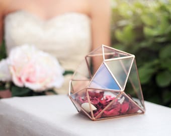 Glass Wedding Centerpiece, Sweetheart Table Decor, Geometric Terrarium, Diamond Terrarium, Wedding Decor