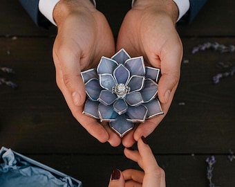 Stained Glass Wedding Ring Box Alternative • Flower Ring Holder • Gift for the Bride