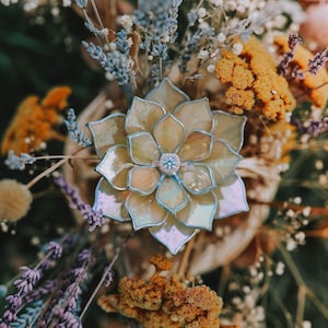 Stained Glass Iridescent Succulent Ring Dish CRYSTALS / LIMITED EDITION image 1