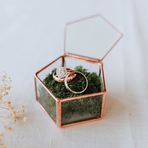 Geometric Wedding Ring Box, Engagement Gift image 2