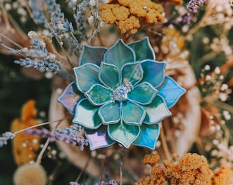 Stained Glass Iridescent Succulent Ring Dish | CRYSTALS / LIMITED EDITION