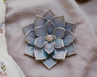 Something Blue Ring Dish • Stained Glass Wedding Ring Holder • Bridal Keepsake for Bride