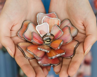Buntglas Blumen Ring Schale, Hochzeit & Verlobung Geschenk