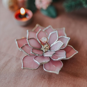 Glazen sappige ringschotel, Cottagecore-huwelijksdecor, Valentijnsdagcadeau