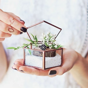 Stained Glass Geometric Wedding Ring Bearer Box, Proposal Ring Box