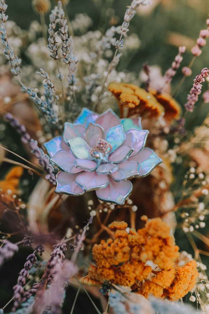 Stained Glass Iridescent Succulent Ring Dish CRYSTALS / LIMITED EDITION image 6