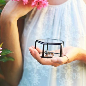 Geometric Wedding Ring Box, Engagement Gift image 7