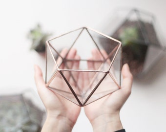 Glass Geometric Terrarium Container | Minimalist Planter