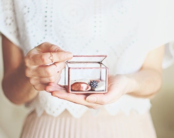 Stained Glass Wedding Ring Bearer Box, Valentine's Day Gift