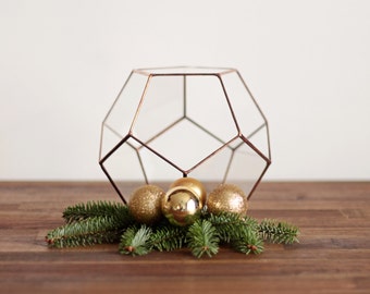 Stained Glass Geometric Terrarium Container | Fall Home Decor