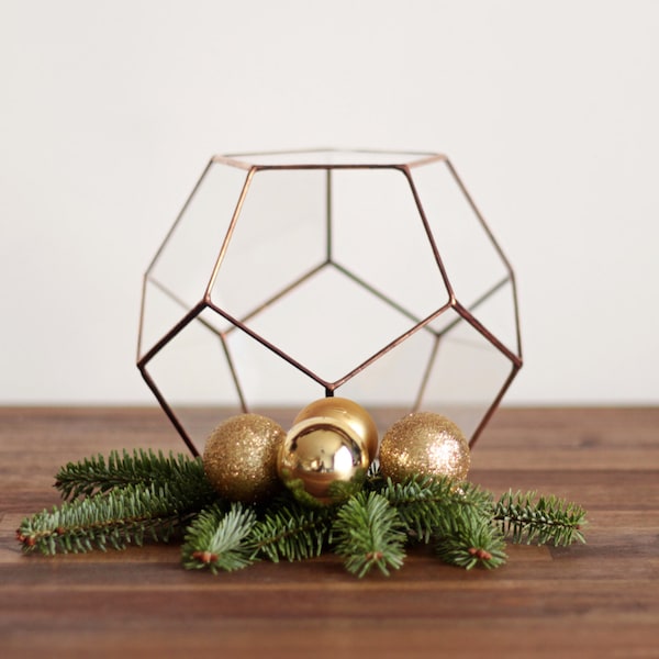 Stained Glass Geometric Terrarium Container | Fall Home Decor