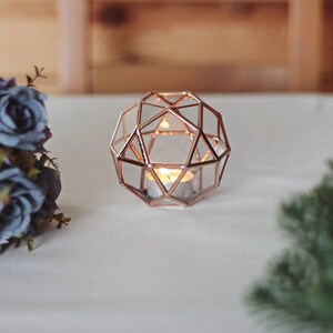 Stained Glass Geometric Candle Holder, Christmas Gift, Holiday Table Lights 画像 7