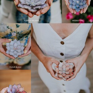 Purple Succulent Wedding Ring Dish, Fall Wedding Decor, Glass Ring Bowl, Engagement Ring Dish, Boho Wedding Decor, Wedding Ring Holder image 7