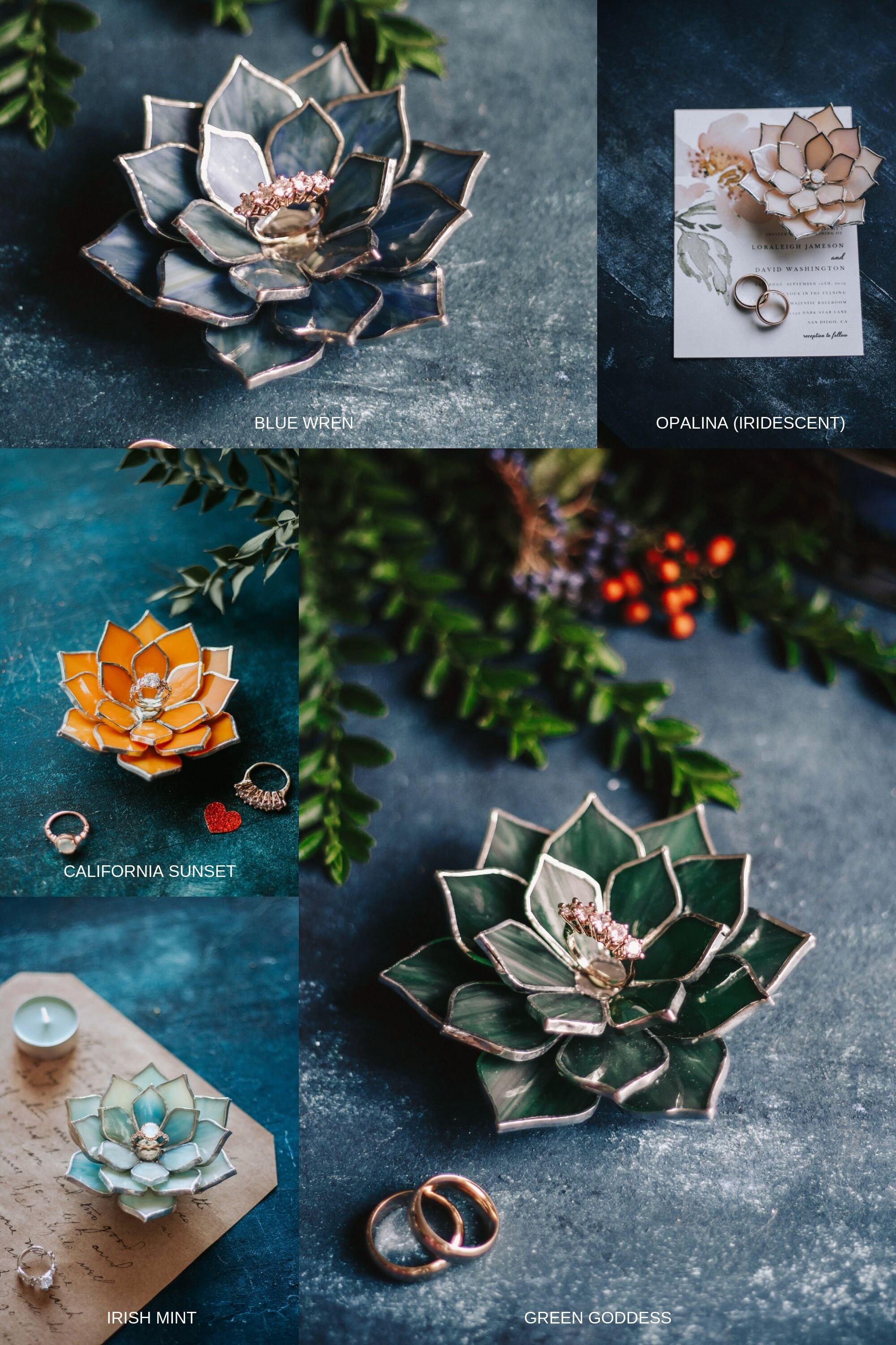 Succulent Wedding Favors Glass Jewelry Dish Wedding Gift Etsy