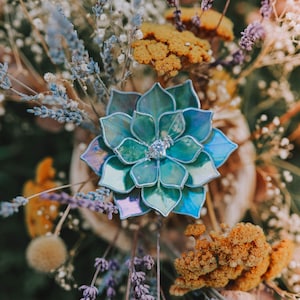 Stained Glass Iridescent Succulent Ring Dish CRYSTALS / LIMITED EDITION image 4