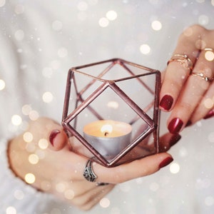 Rustic Glass Votive Candle Holders | Copper Wedding Decor