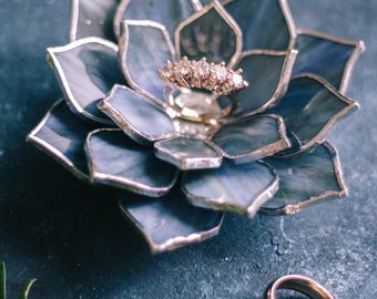 Glass Wedding Ring Holder • Succulent Wedding Decor