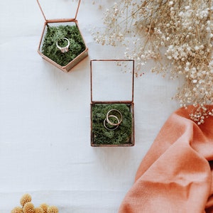 Geometric Wedding Ring Box, Engagement Gift image 5
