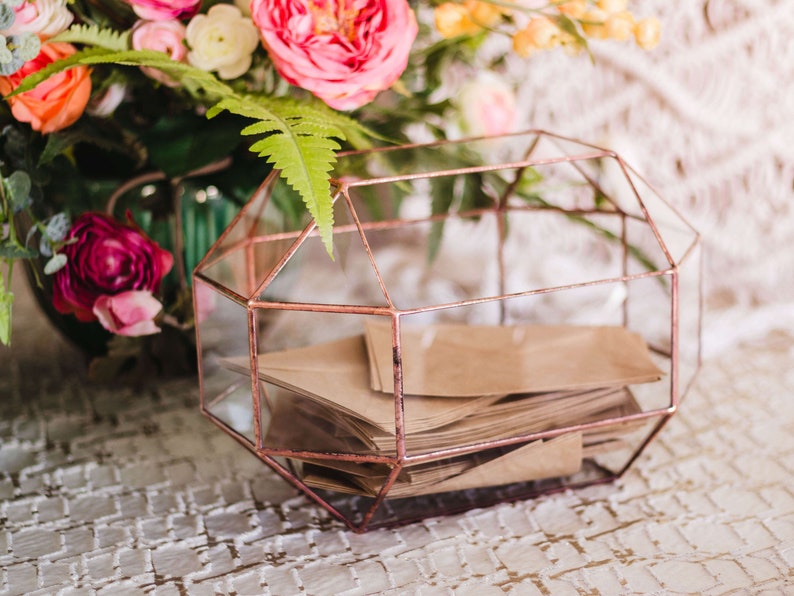 Clear Wedding Card Box Large Geometric Glass Wedding Card Etsy Australia