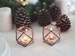 Stained Glass Geometric Copper Candle Holder Set, Christmas Table Decor 