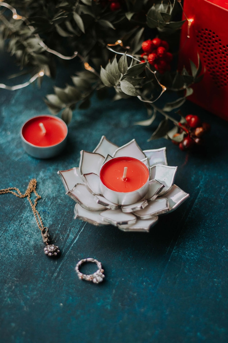 Stained Glass Succulent Votive Candle Holder Incense Burner Etsy