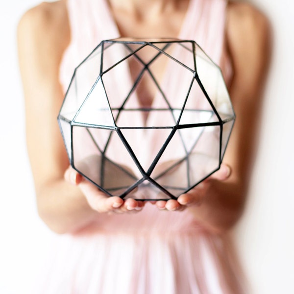 Geometric Wedding Centerpiece, Glass Terrarium Container, Modern Vase, Wedding Card Box, Sweetheart Table Decor, Wedding Gift for Her