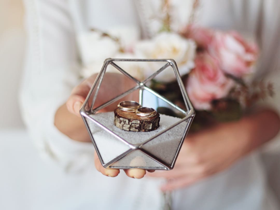 Stained Glass Geometric Ring Bearer Box for Wedding Ceremony Etsy