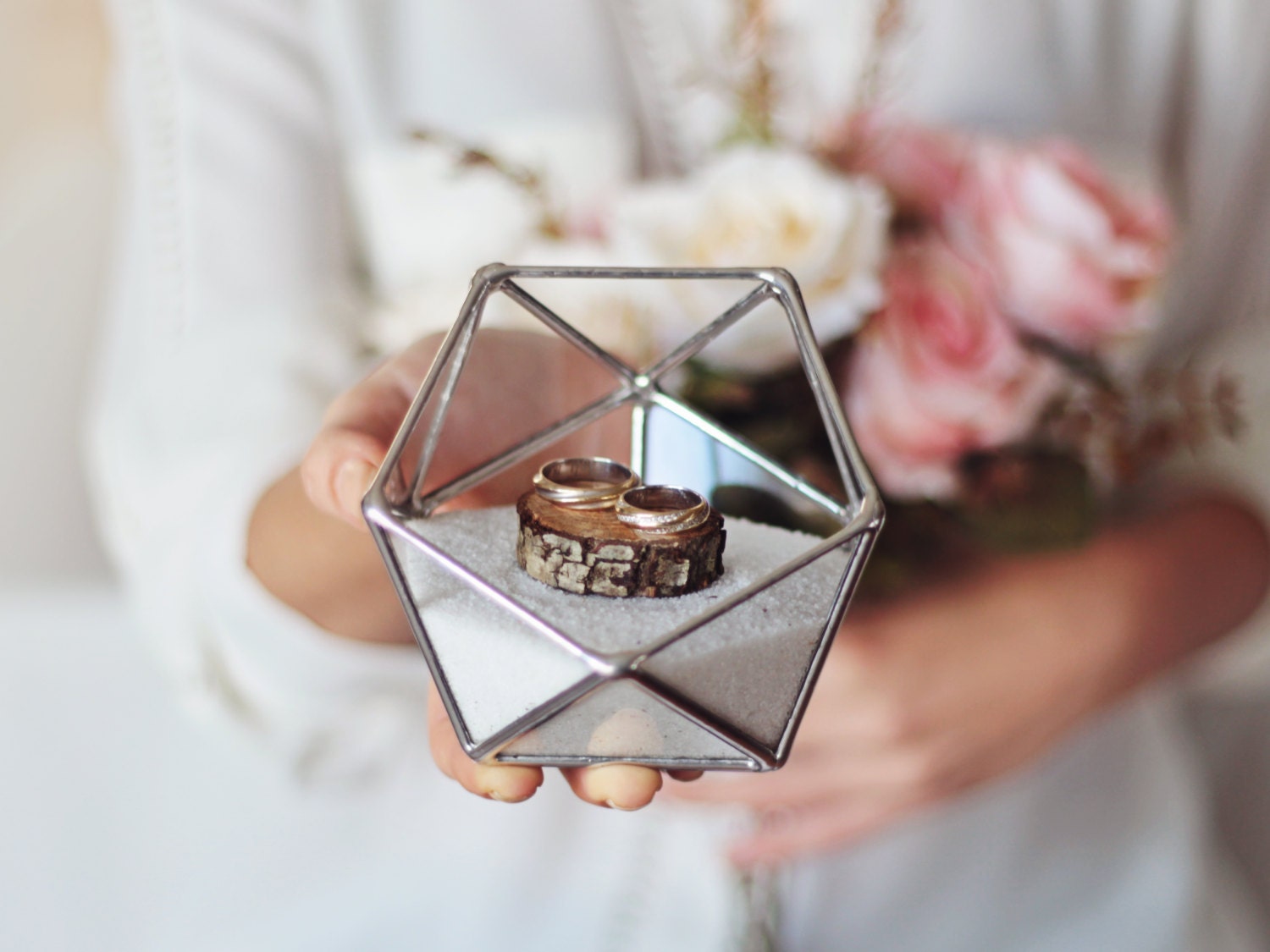 Glass wedding deals rings