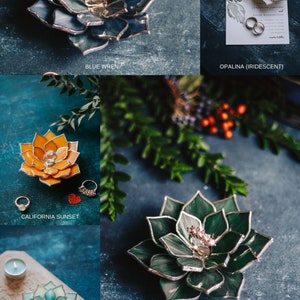 Glass Succulent Ring Dish, Cottagecore Wedding Decor, Valentine's Day Gift image 6